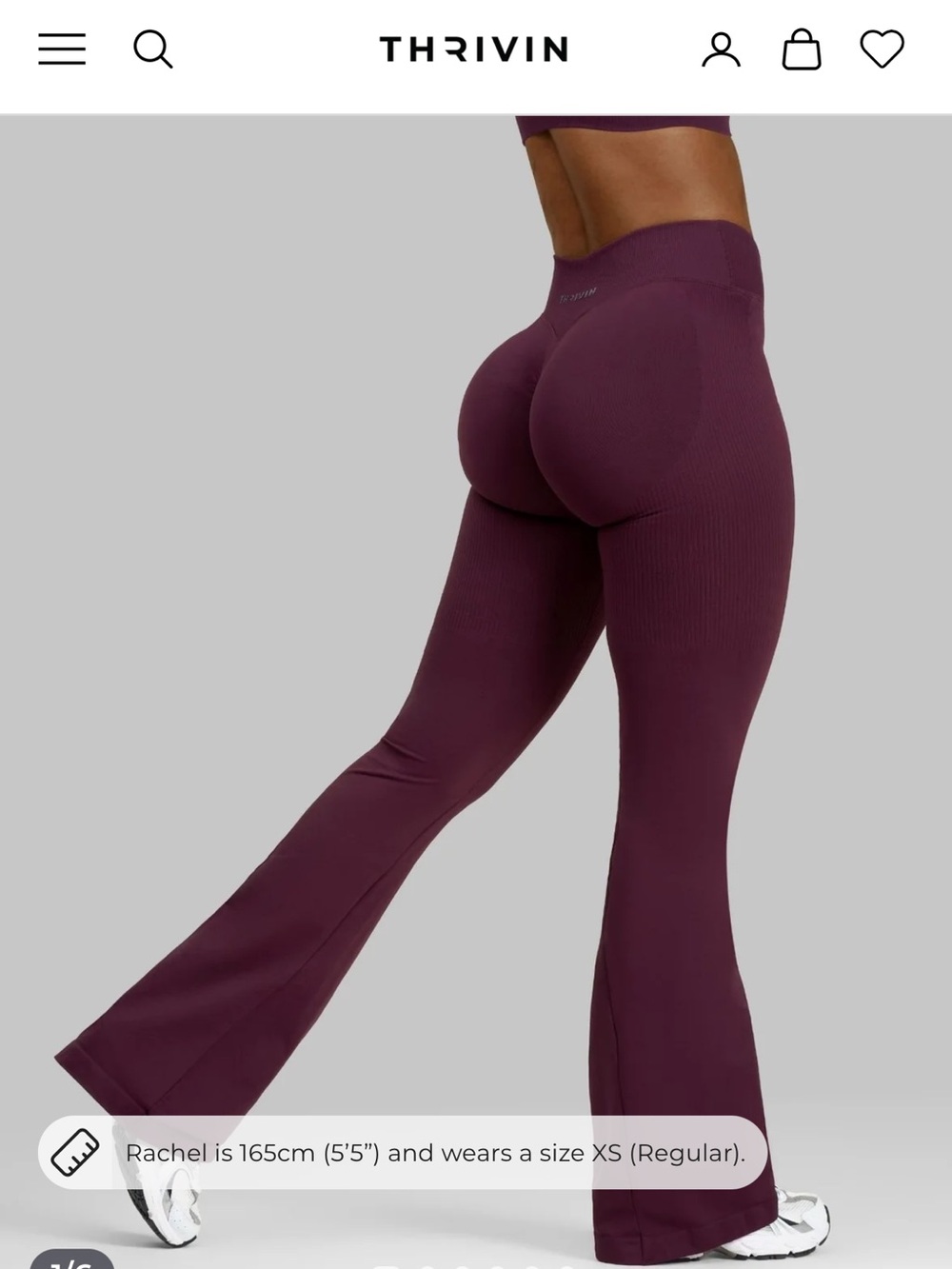 NWT Thrivin Sculpting Mid V-Waist Flare Leggings - Plum